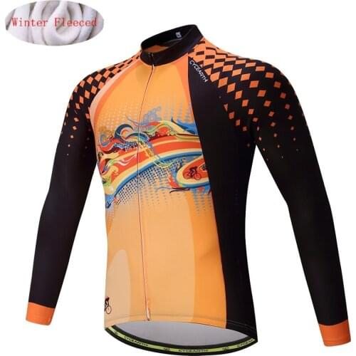 CYCEARTH 2017 Thermal Fleece Cycling Jersey Winter Jacket Mountain Bicycle Clothing Bike Warm Maillot CEFJ002