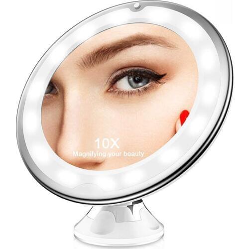 10X magnifying Mirror Sucker Makeup Mirror LED Light Cosmetic Mirror Plane/stand/pocket/vanity Mirrors Make up