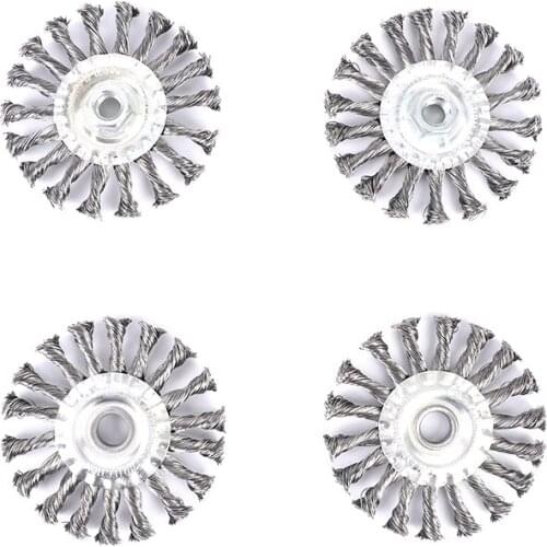 Rust/Paint Wire Wheel Remover - 4 1/2 Inch Heavy Duty and Durable Knotted Wire Wheel - Remove Paint, Rust Corrosion,4Pcs
