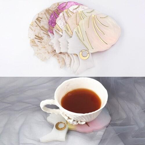 1 PC DIY Crystal Epoxy Resin Coaster Silicone Mold Afro Head Woman Head Beauty Mold