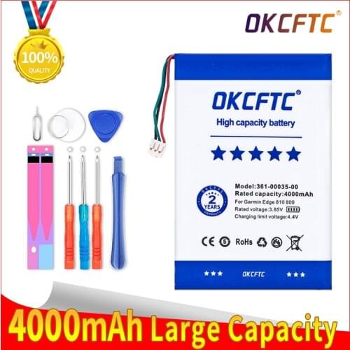 100% Original OKCFTC 4000mAh 361-00035-00 Battery For Garmin Edge 800 , Edge 810