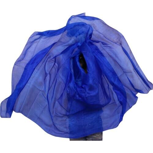 100% Silk Belly Dance Veil Belly Dance Silk Shawl Scarf Royal Blue Solid Colour Belly Dance Performance Silk Veils 250/270*114cm