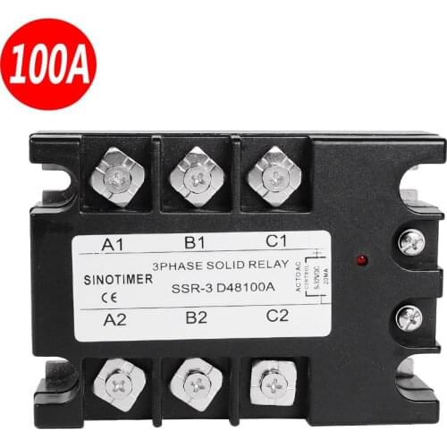 100A 3 Phase Solid State Relay SSR Controller Service D48100A DC-AC 30-480V AC Load Output Module Switch Relay