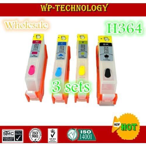 [3 sets wholesale] Empty Refill cartridge suit for HP364, suit for HP photosmart B8550/B8553/B8558/C6380/C6383//C5383 ,4color
