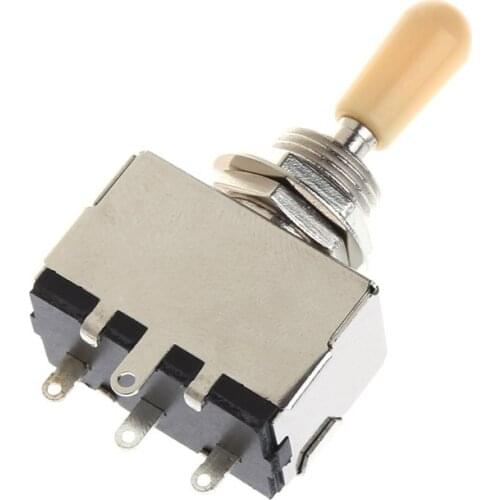 Chrome Box Style 3 Way Closed Toggle Switch For Electric Guitar Cream Knob Whosale&Dropship