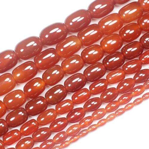 4-18mmNatural Red Agate Oval/Drum shape loose beads 15inch ,For DIY Jewelry Making ! We provide mixed wholesale for all items
