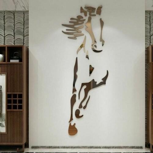 Acrylic Horse Pattern Wall Stickers Living Room Bedroom Fashion Decals Family Atmosphere Beautifully Decorated Wall Stickers