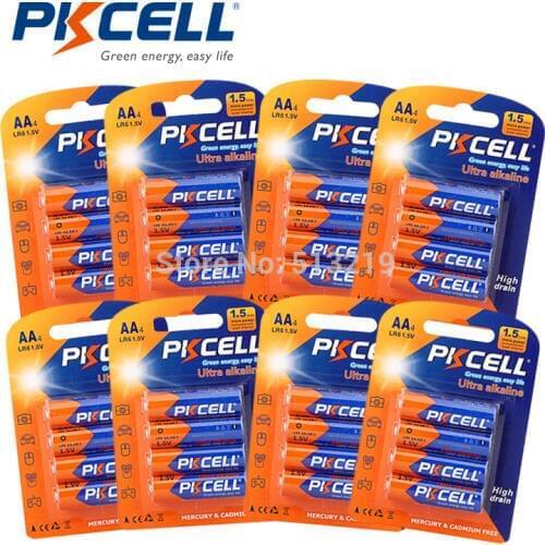 40pcs /10card PKCELL LR6 AA battery AM3 UM3 1.5V alkaline batteries Dry and primary battery for Walkman Remote Controller Toys