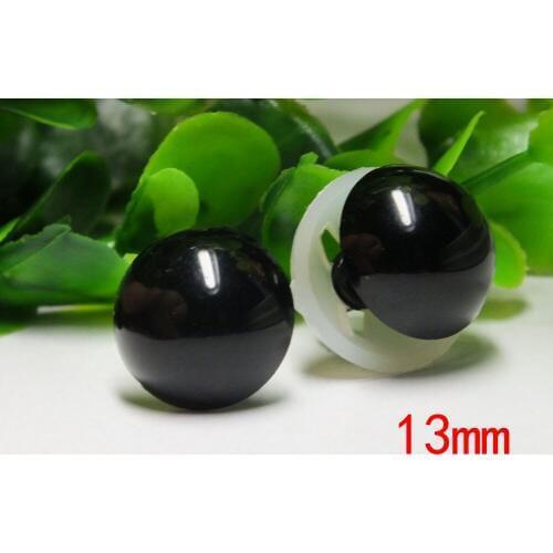 Free shipping!!!1000pcs X 13mm full black toy eyes with washer for diy animal