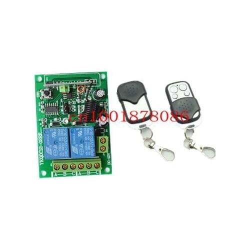 Free Shipping Wireless Remote Switch Control System12V 2Channels 1 Receiver & 2 Transmitters 315/433MHz Frequency Learning Code