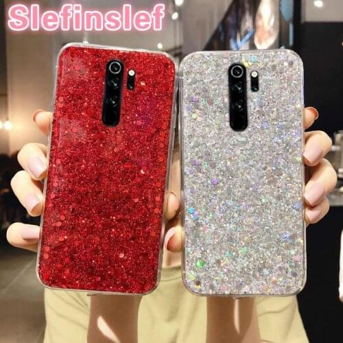 Bling Glitter Phone Case For Xiaomi Redmi Note 8 Pro 7 6 5 Case soft silicone cover fundas For Xiaomi Mi Note 10 9 A3