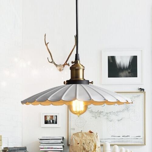 Black vintage industrial pendant light nordic retro lights iron lampshade loft edison lamp metal cage dining room Countryside
