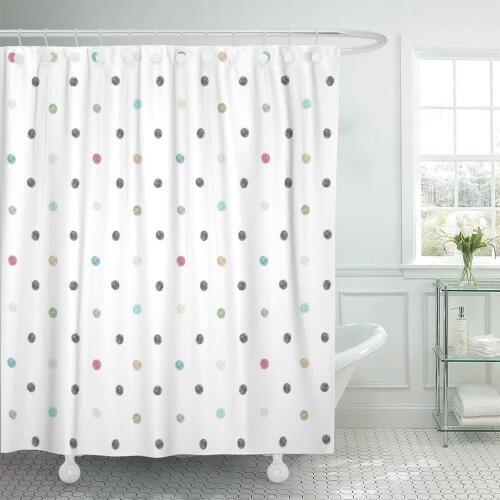 Ball Polka Dot Baby Sheet Bedclothes Blob Child Shower Curtain Waterproof 72 x 72 Inches Set with Hooks