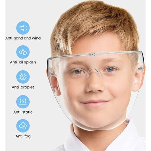 Children Faceshield Clear Full PC Transparent Protective Goggles Safety Glasses Anti-Spray Outdoor Mask Sunglasses for Boy Girl