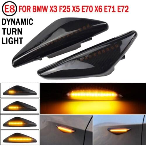 For BMW X3 F25 X5 E70v X6 E71 Dynamic LED Blinker Side Marker Turn Signal Light Lamp