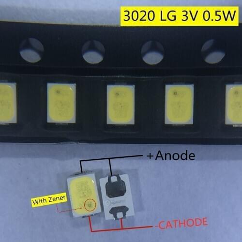 For LG LED 2000pcs LCD Backlight TV Application LED Backlight 0.2W 3V 3020 Cool white LED LCD TV Backlight GW30F