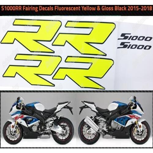 For S1000RR 2009 2010 2011 2012 2013 2014 2015 2016 2017 2018 Fluorescent Yellow and Black Stickers