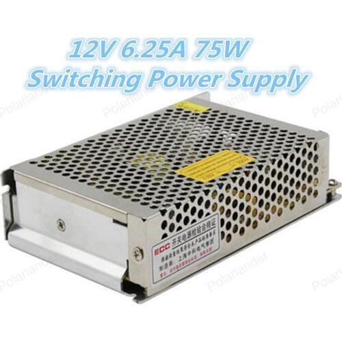 Small Volume Led driver 75W 12V 6.25A Single Output Adjustable Switching power supply for LED Strip light AC-DC Converter