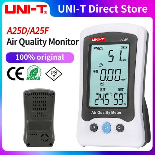 UNI-T A25F Air Quality Detector PM2.5 Monitor Meter Formaldehyde Laser Temperature Humidity Indoor Polymer Battery A25D