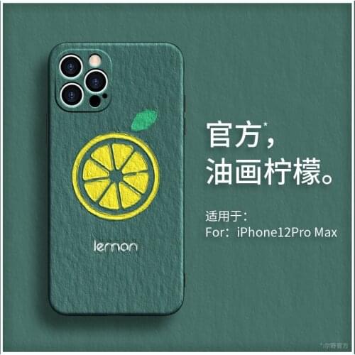 Ins Lemon Oli Matt Phone Case For iPhone 12 mini 11 pro Max Korean Style for XS Max X XS 8 Plus Silicone Soft Shell Fashion Case