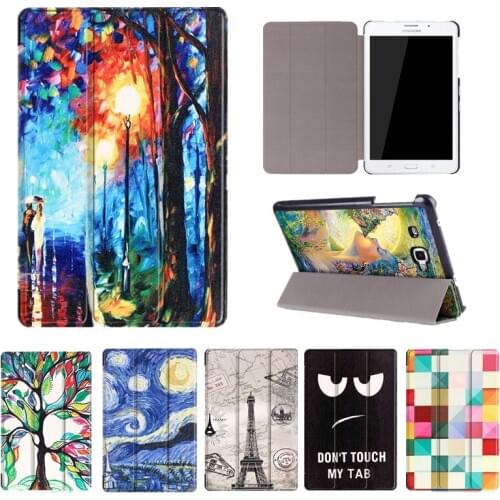 3D printing Leather Case for Samsung Galaxy Tab A 7.0 T280 T285 SM-T280 SM-T285 Tablet Flip Folding Stand Protective Cover+ Film