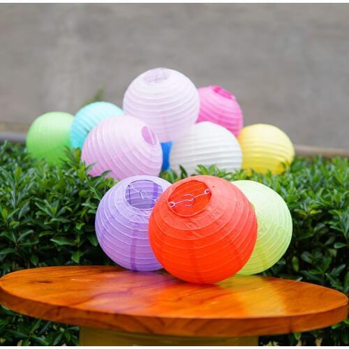 1 piece round chinese paper lantern birthday wedding party decoration gift DIY lampion white pendant lantern ball party supplies