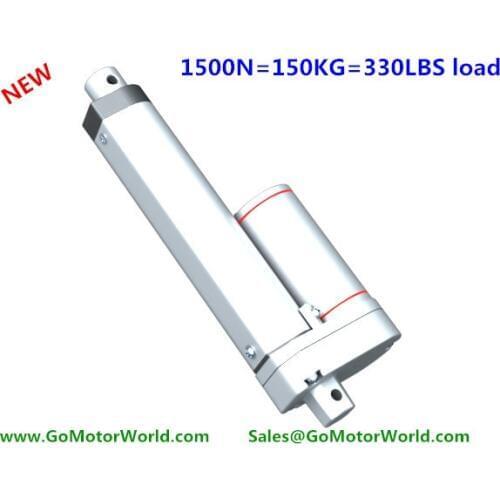 Free shipping 12V 100mm=6inch stroke 1500N=150KG=330LBS load 5mm/sec=0.24inch/sec speed electric mini linear actuator 201548AZ