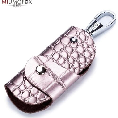 Fashion Key Holder Genuine Leather Keys Organizer Keychain Small Wallets Key Bag Car Housekeeper Key Wallets Car Key Case Unisex