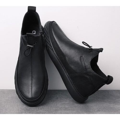 Man Mens leisure sneaker black fashion Sneaker sports flat for men loafers causal shoe leather mens sport casual 2020 shoes hot