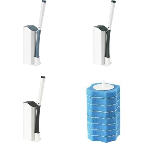 Wall-mounted Toilet Brush Set Comes with Cleaning Liquid Without Perforation K0AB