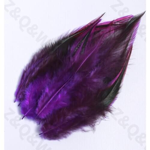 Natural 5-6 inches (12-15CM) silver tip feathers dyed purple 100PCS DIY craft jewelry earrings decoration accessories