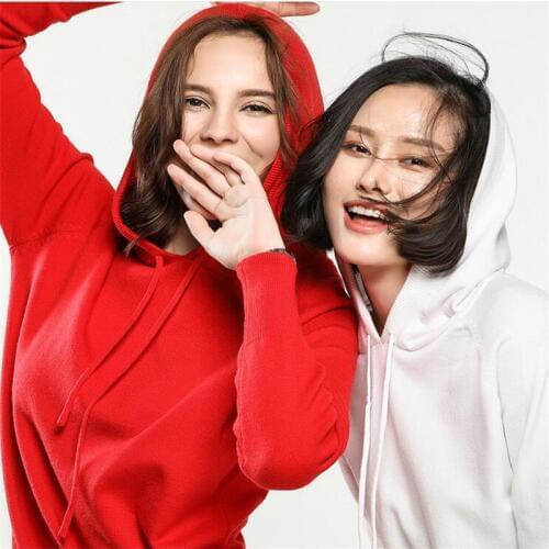 New hoodie womens clothes large size hooded loose age knit pullover tops temperament Sweatshirts Cashmere warm outwear autumn