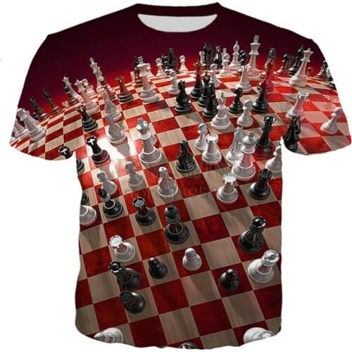 New Arrival Popular Cool Novelty Chess Men Women 3D Printing Harajuku Style T Shirt Casual Tops