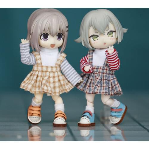 Ob11 baby dress GSC YMY Body9 DDF body can be worn with plaid girdle skirt doll clothes