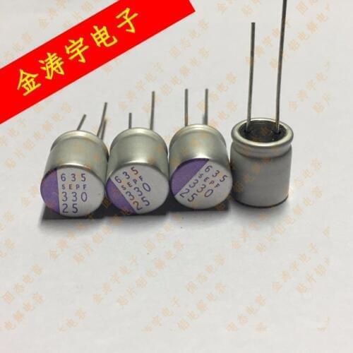 Original new 100% 25V330UF SEPF 10X13mm DIP polymer solid state capacitor 25SEPF330M (Inductor)