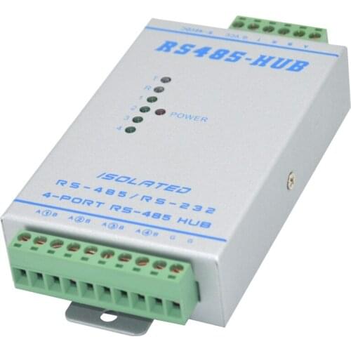Lightning Protection Isolation Type Bidirectional 4-way 4-port RS485 Hub Repeater Distributor Divider