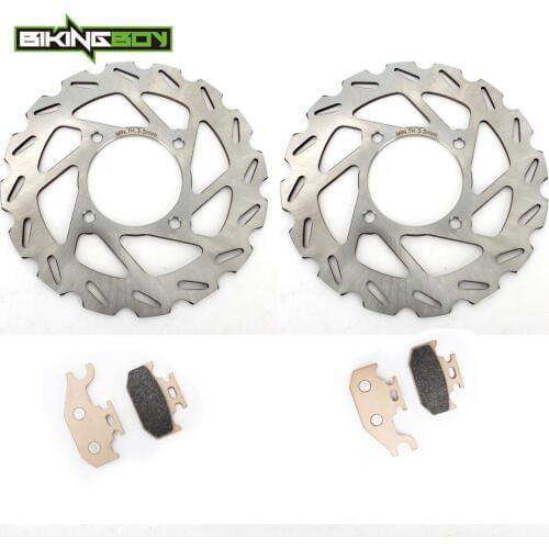 BIKINGBOY For CAN AM Outlander 400 500 650 800 Max 07 08 09 10 11 12 STD XT Ltd 4x4 EFI Front Brake Discs Disks Rotors + Pads