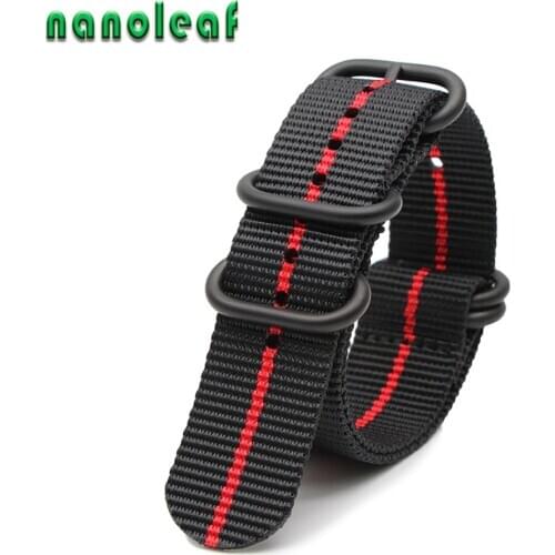 Premium Ballistic Nylon Replacement Watch Bands for Men 18mm 20mm 22mm 24mm Military Heavy Duty 5 Rings Stainless Steel Buckle