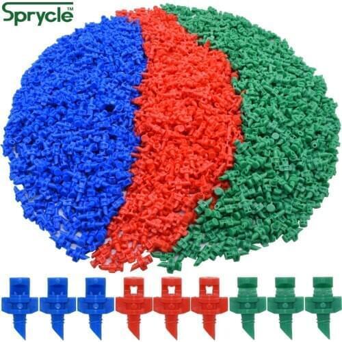 SPRYCLE 100PCS 90/180/360 Degree Refraction Nozzle Garden Sprinkler Agriculture Irrigation Plant Spray Nozzle Misting Greenhouse