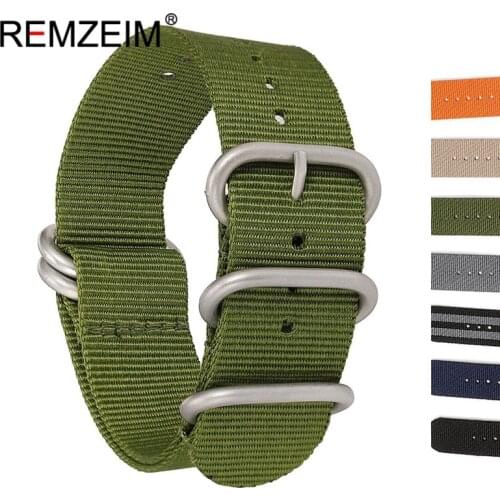 NATO Nylon Watch Band ZULU Strap 18mm 20mm 22mm 24mm Green Canvas Replacement Nylon Heavy Duty Watchband Accessories