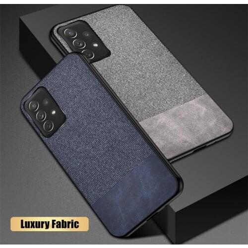Luxury Fabric Cloth Case For Samsung Galaxy A51 A71 A52 A72 A32 A02S A50 A31 A21S A12 A42 A82 A22 Soft Silicone Case Cover Coque