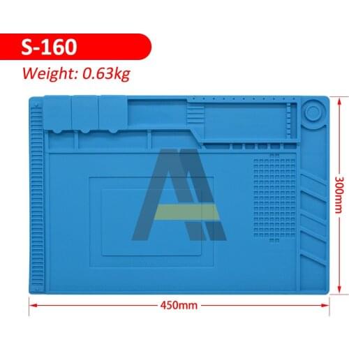 S-160 Soldering Silicone Anti Static Mat Mat Heat Resistant Soldering Mat With Magnetic Heat Insulation Working Pad Repair Pad