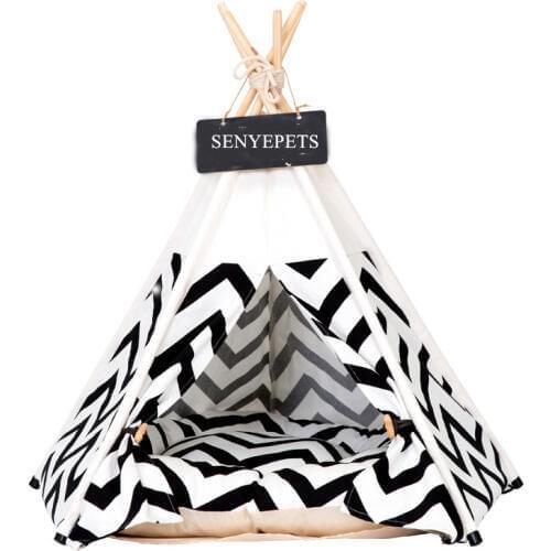 Pet Dog Removable Cover Striped Cotton Made Bed Puppy Hand Wash House Black Blue Bed For Small Large dogs Cats DB711