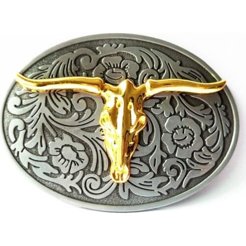 T-DISOM Hot Sale Western Cowboy Bull Belt Buckles Zinc Alloy Material Suitable For 4cm Width Belt Drop shipping