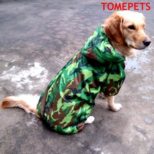 TOMEPETS camouflage super big Dog raincoat lightweight waterproof four-sleeve poncho golden-retriever rain jacket rain gear