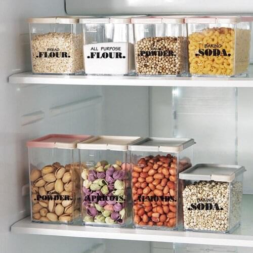 Waterproof Transparent Food Label Stickers Self-Adhesive Resistant Pantry Label Organization Stickers Home Kitchen Stickers T4E6