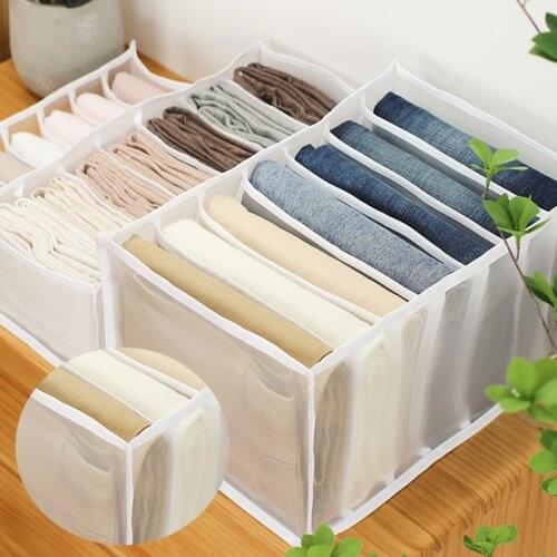 Drawer Dividers Storage Boxes Organizer For Clothes Scarf Bra Storage Drawer Organizer Plastic Grid Adjustable Home Cabinet