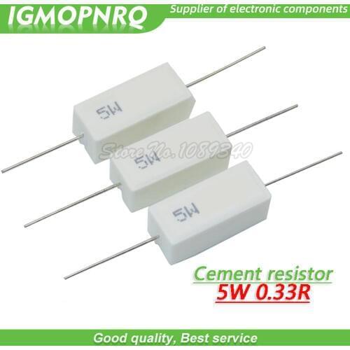 10pcs 5W 0.33 ohm Cement resistance resistor 0.33R 0.33ohm GMOPNRQ