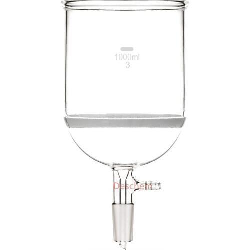 1000ml,24/40,Glass Buchner Funnel,1Litre,3# Coarse Filter,W/10mm Vacuum Adapter