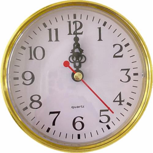 5PCS/Lot 110MM QUARTZ CLOCK FIT-UP Insert Clock Head Gold Trim Arabic Numeral White Insert Quartz Clock